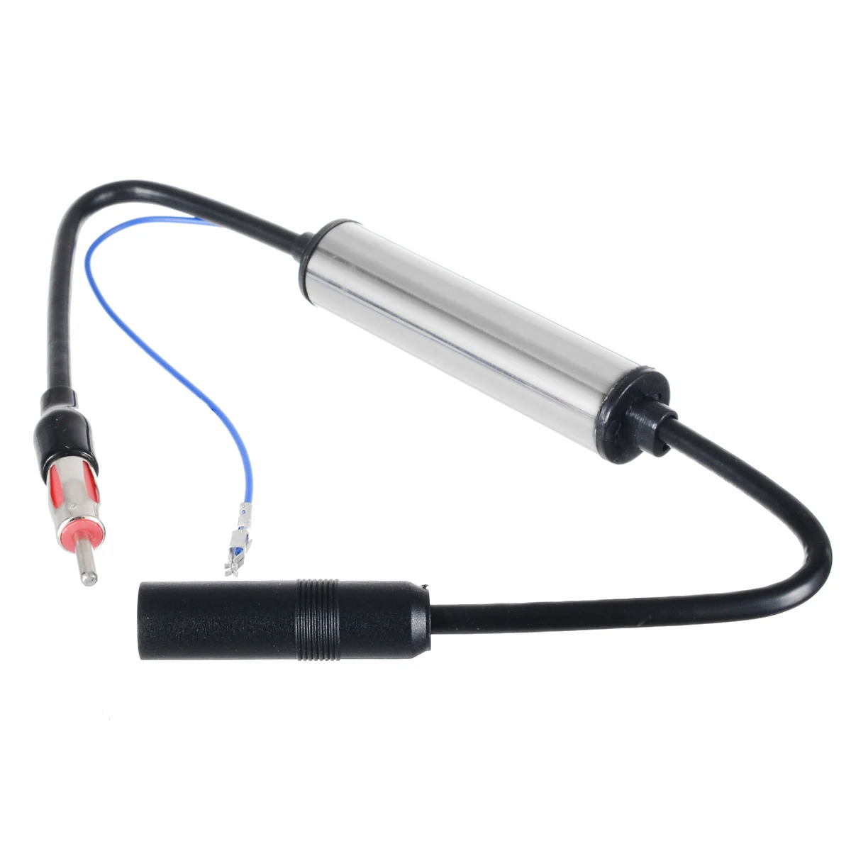 

High Quality Car AM/FM Booster Antenna Aerial 12V Radio AM&FM Inline Signal Amplifier Amp Booster Wire For Audi BMW