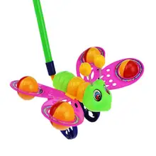 Новая креативная пластиковая вращающаяся тележка-бабочка для малышей с колокольчиком, веселая погремушка, детские игрушки для девочек