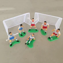 8 шт./компл. футбол Футбол торт фигурки жениха и невесты; плеер украшения торта на день рождения Модель Инструменты для украшения торта Футбол плеер+ ворота