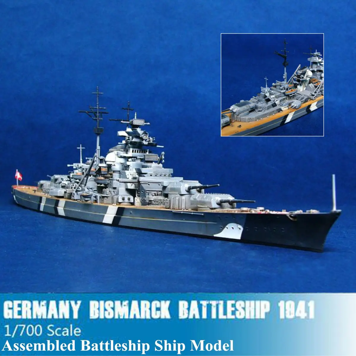 

1/700 Scale the World War II Germany Navy Battleship KMS Bismarck Battleship Ship Model Kit Ship Toy Manual Model Assembly Toy