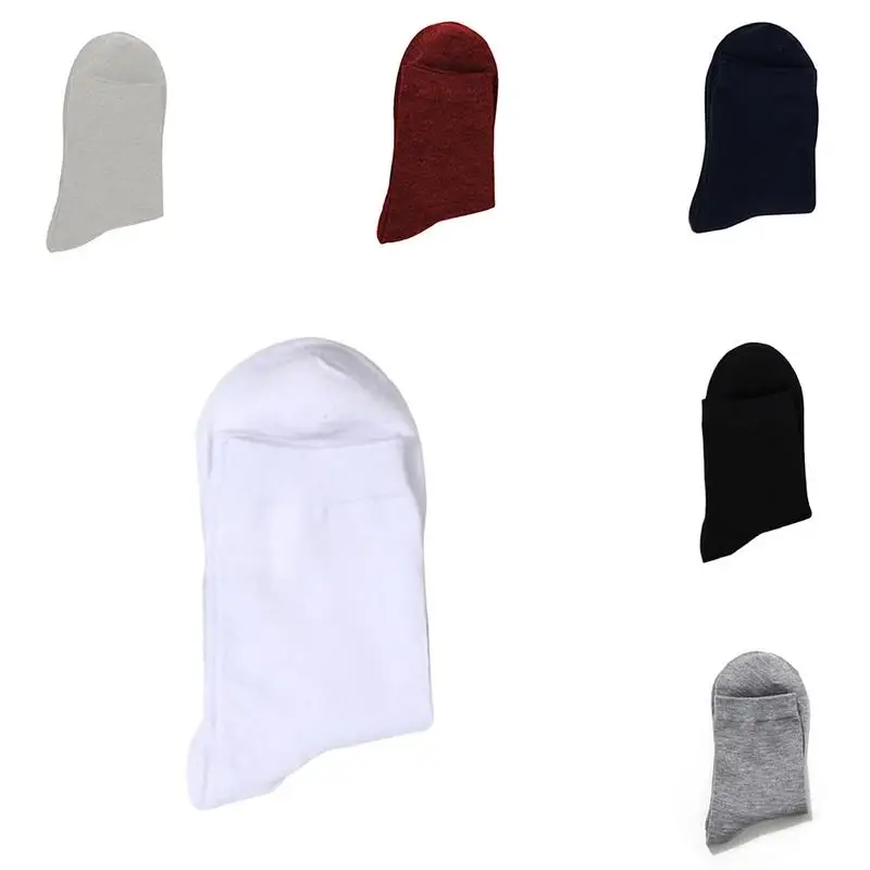 

Men's Business Socks Men Cotton Solid Color Sweat-Absorbent Breathable Sports Versatile Jacquard Sports Socks Free Size Newly