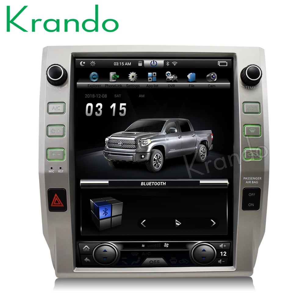 Clearance Krando Android 8.1 12.1" tesla Vertical screen car radio gps GPS multimedia system for Toyota Tundra 2