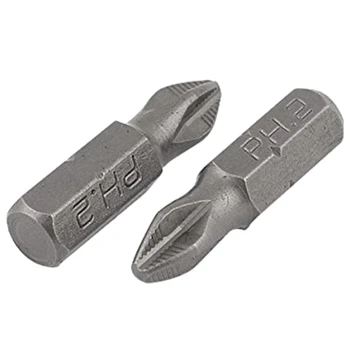 

BHTS-10 pieces 25mm long S2 steel magnetic PH2 screwdrivers Phillips driver bits Gray