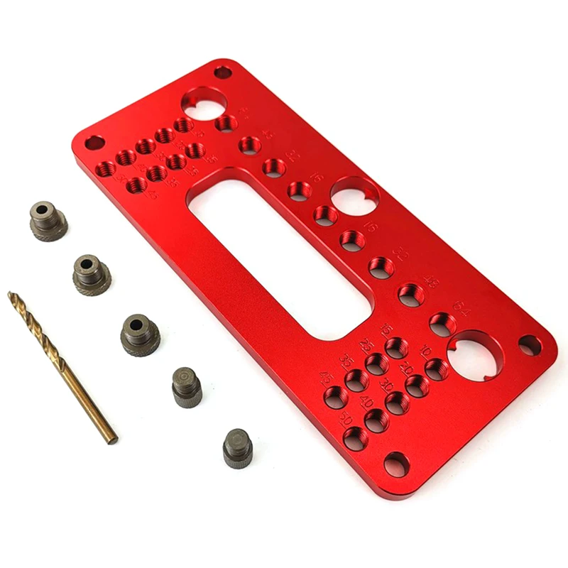 

Aluminum Alloy Pocket Hole Jig Set Wardrobe Door Cabinet Positioner Handle Punch Locator Drill Guide Sleeve