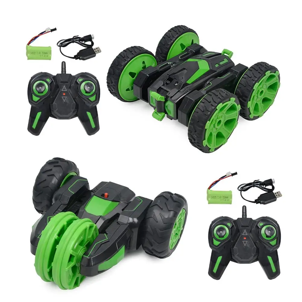 

Wireless Remote Control Car Model 2.4G Rechargeable Electric Toy 360 - Degree Rotation Rolling Double-sided Stunt Car For Kids