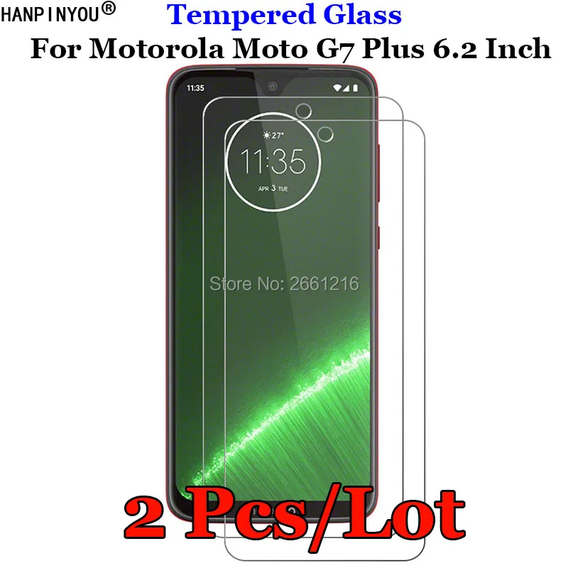 2 Pcs/Lot For Motorola Moto G7plus Tempered Glass 9H 2.5D Premium Screen Protector Film G7 Plus 6.2&quot | Мобильные телефоны и