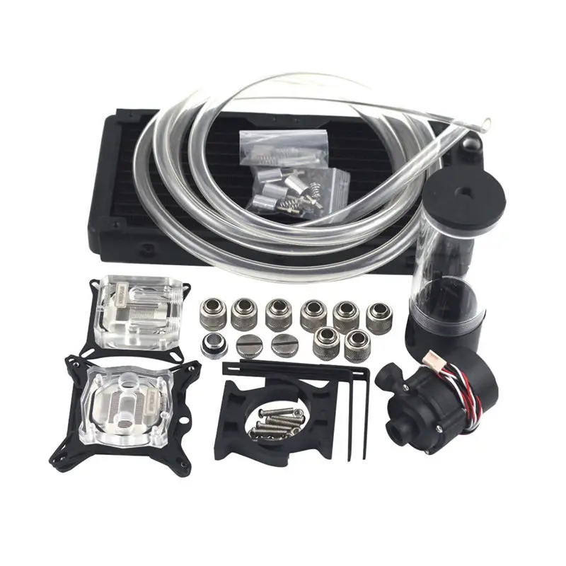 

Water Cooling Head Water Colling System Set 240B Radiator + Sc600 Pump + 190Mm Tank + 2M Tube + Cpu Block + Gpu Block With Tot