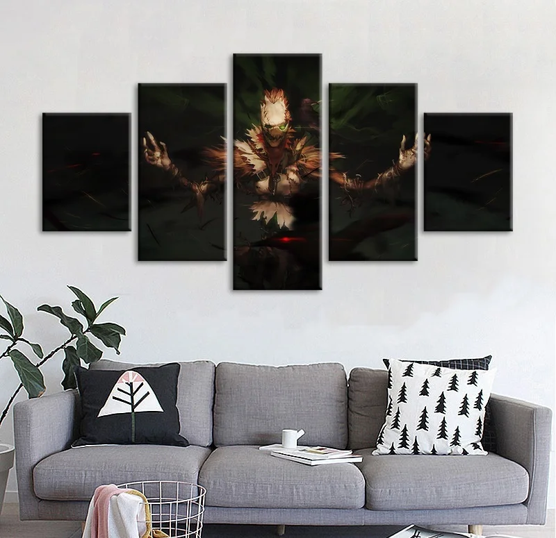 

5 Pieces Game Poster League of Legends The Harbinger of Doom Fiddlesticks Wall Picture for Home Decor
