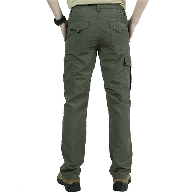 Мужские летние спортивные быстросохнущие штаны для занятий спортом на открытом воздухе армейские тренировочные походные альпинистские охотничьи брюки с несколькими карманами дышащие тонкие брюки большого размера
