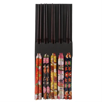 

5 Pairs Red Sandalwood First Grade Ecological Chopsticks Handmade Decorative Design Wooden Chopsticks Set Kitchen Chopsticks