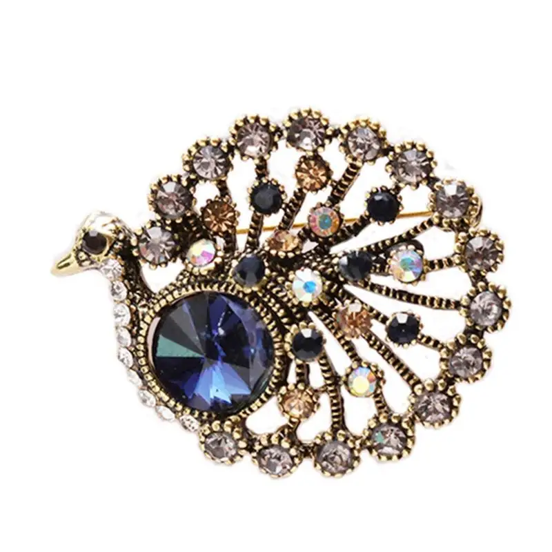 

Cute Animal Peacock Brooches for Women Ancient Gold Color Broches Brooches Jewelery Brooches Pins Luxury Collar Pin
