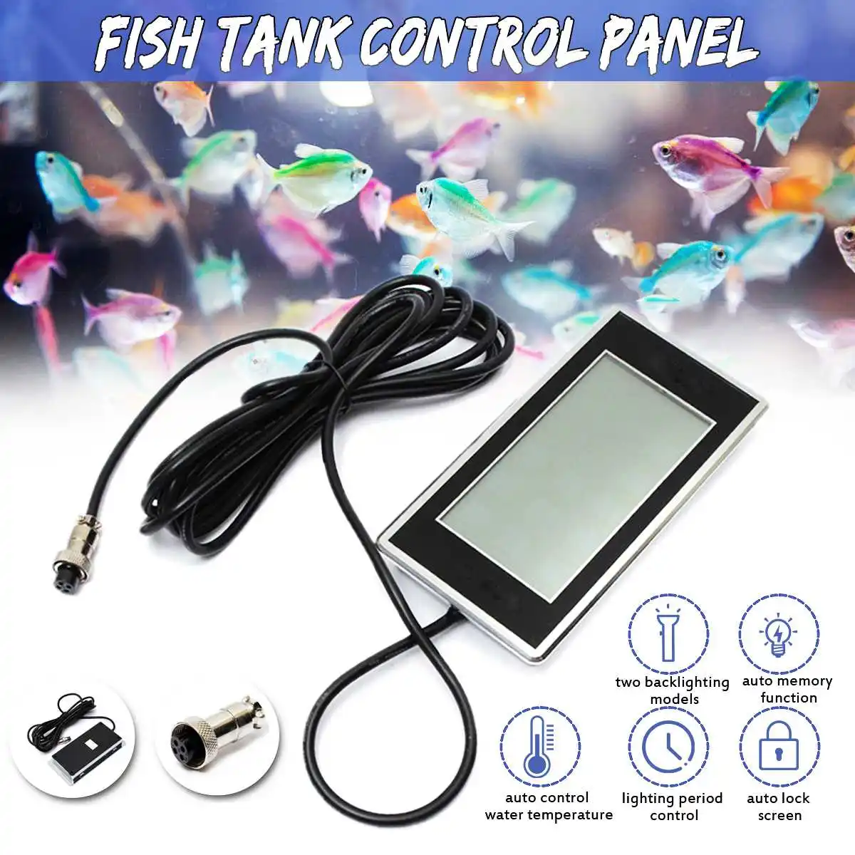 

AQ-301L Aquarium Fish Tank Intelligent Control Panel Color Screen Auto Control LCD Water Temperature Measure Tool
