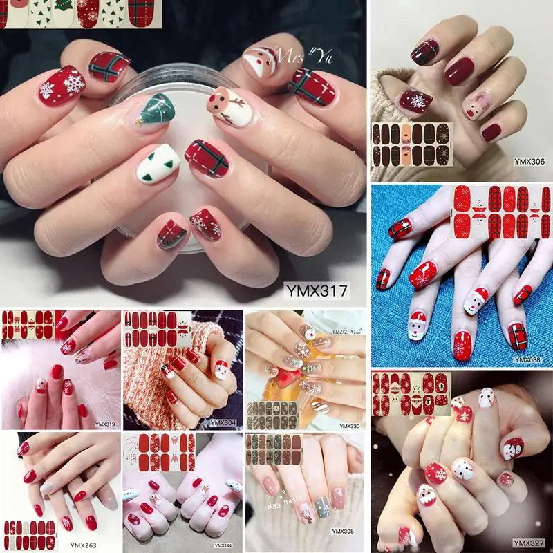 14 шт. наклейки для дизайна ногтей DIY Рождество Хэллоуин украшения наклеек