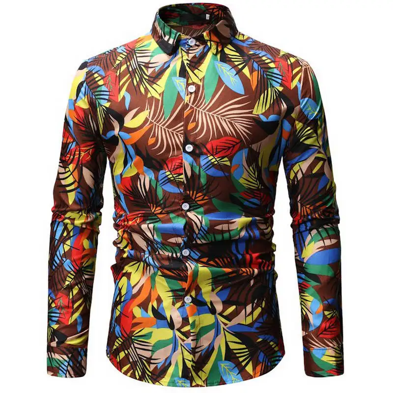 2019 Мужская гавайская рубашка мужская повседневная camisa masculina пляжные рубашки с
