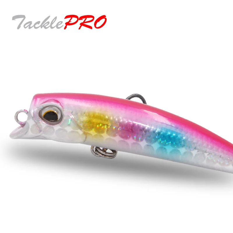 

TacklePRO PO-14 black Bass Quality Professional Mini Popper Fishing tackle Fresh Minnow Black Nickel Hooks All for fishing