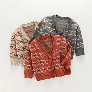 

Children's sweater 2008 autumn and winter Korean version of the new boy's knitted sweater baby cardigan pure cotton children's