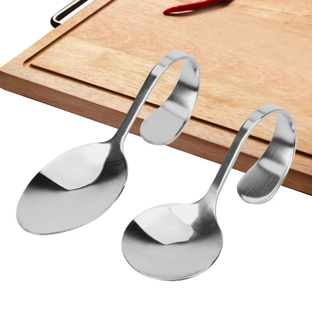

Hanging Cup Spoons Curved Handle Kitchen Accessories Tableware Kitchen Utensils Stainless Steel Cooking Tools Gadgets