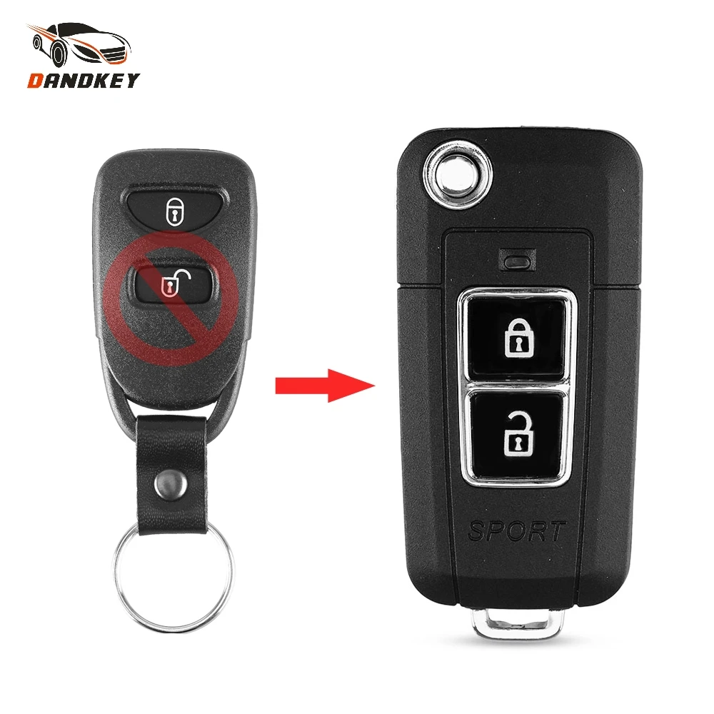 Dandkey измененный складной ключ для Kia Sportage Sorento 2005 2008 2 кнопки чехол с дистанционным