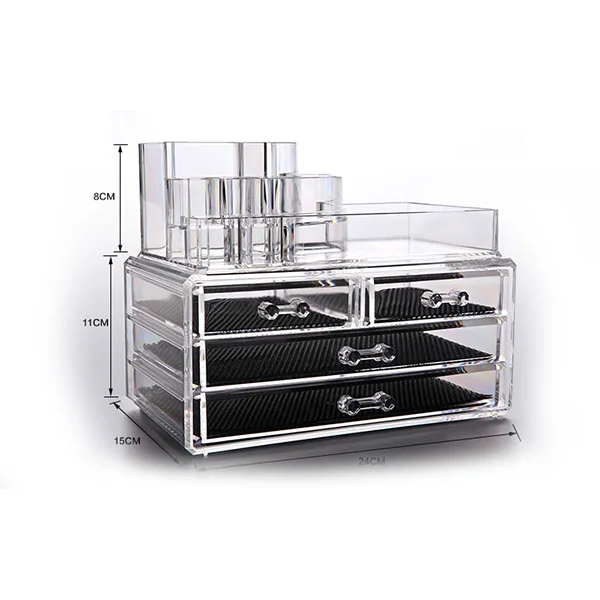 

Multifunction Acrylic 4-Drawer Spiral Style Makeup Cosmetics Jewelry Storage Box Case Rack Organizer (Transparent)