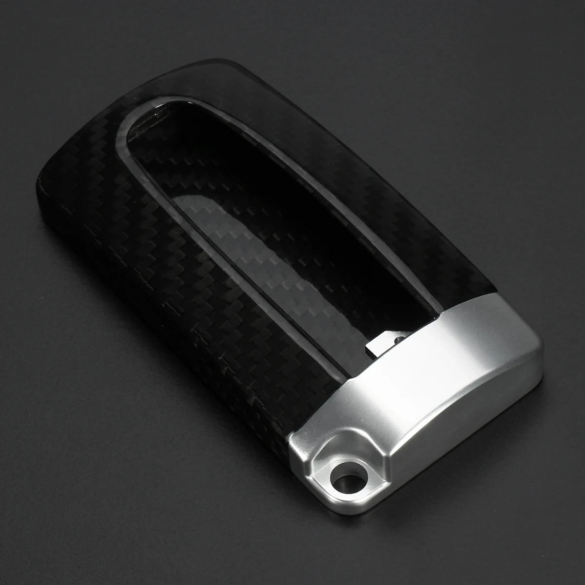 Real Aluminum Base Carbon Fiber Sliver Red Remote Key Fob Case Shell