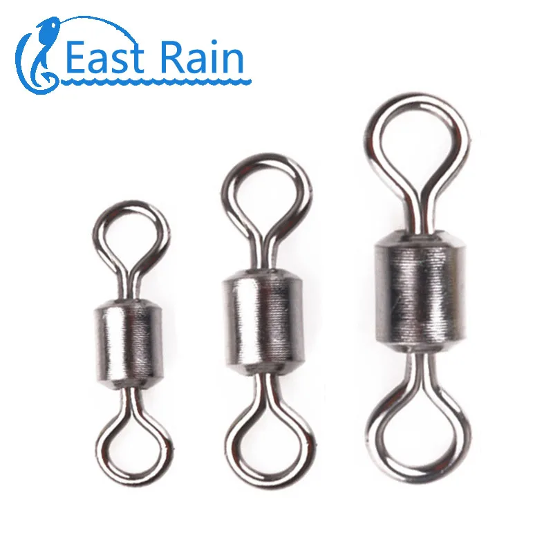 

50pcs 11 Size Option Rolling Swivel Tackle Tool Line To Hook Swivels Fishing Beans Connector Float Roller Free Shipping