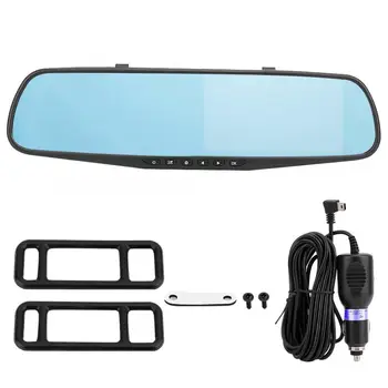 

Dash Camera 4.3" HD G-sensor Car Front and Rear Dual Recording Rearview Mirror Camera Driving Recorder car accessories