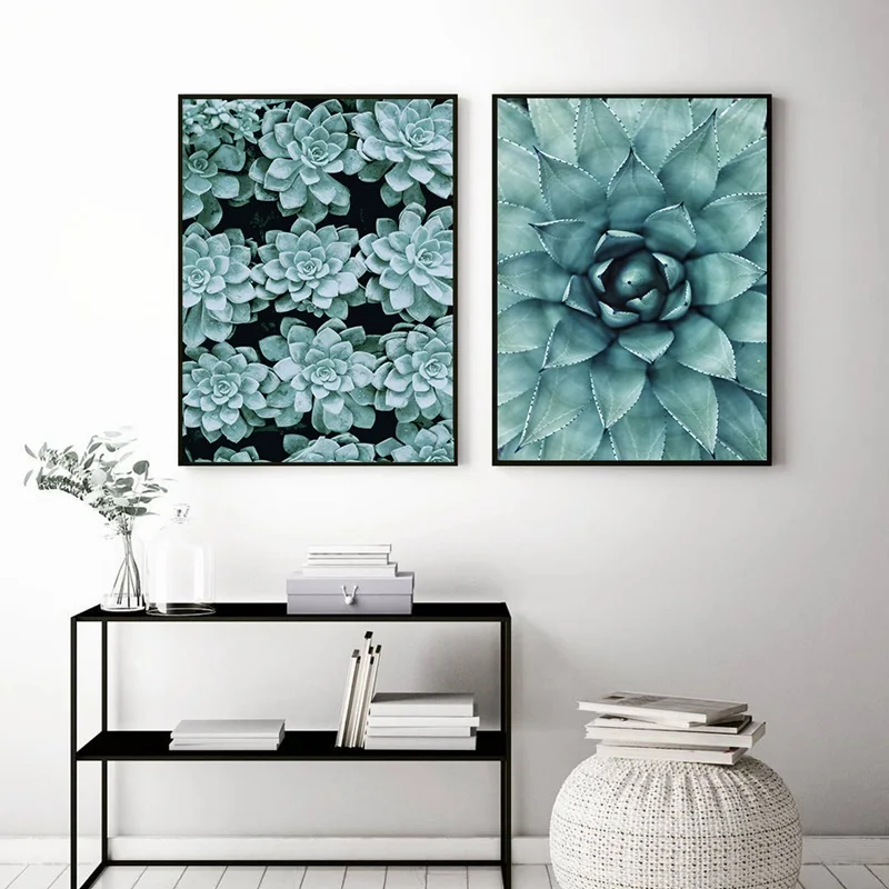 

Nordic Art Posters and Prints Minimalist Green Cactus Canvas Painting Plant Wall Pictures for Living Room Home Decoration