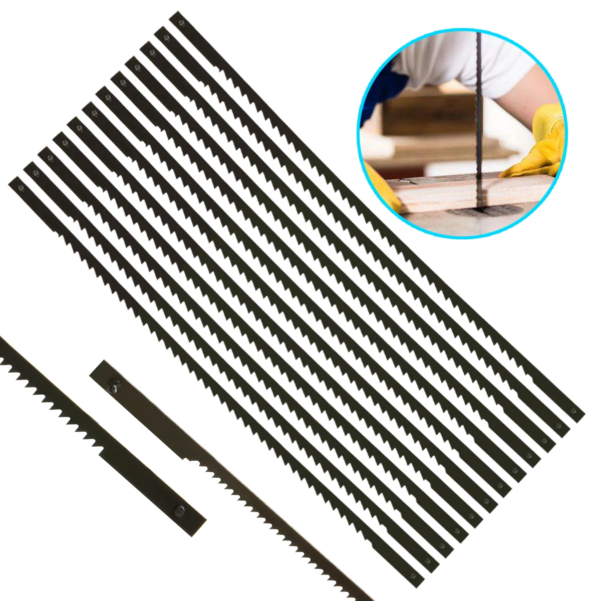 12pcs 127mm Pinned Scroll Saw Blades Woodworking Cutting Saw Blades