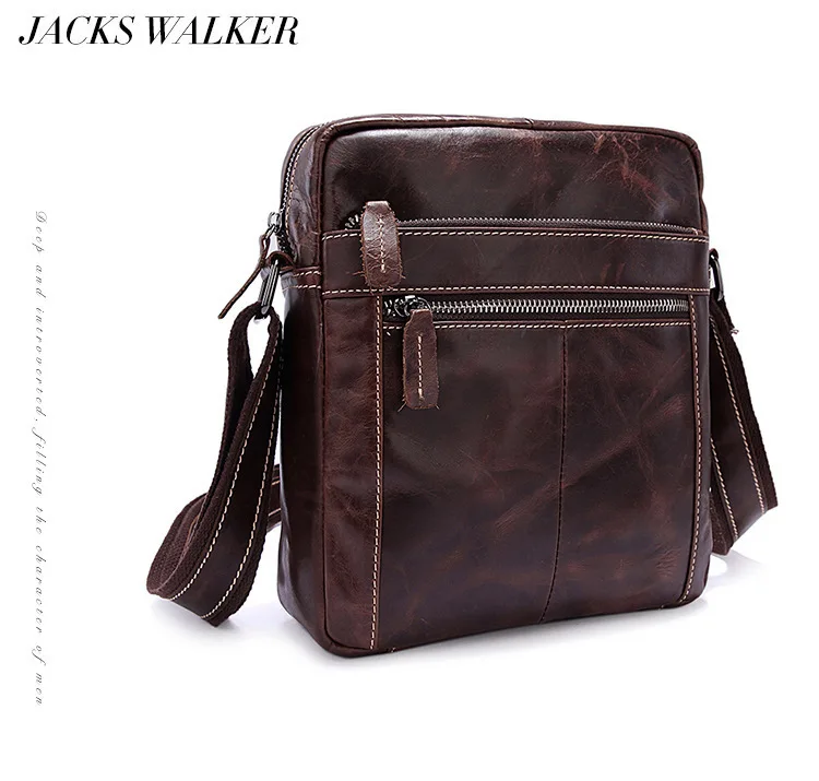 

Genuine Leather Men's Bags Retro Men's One-shoulder Oil Wax Cowhide Recreational Men's Oblique Bag Upright