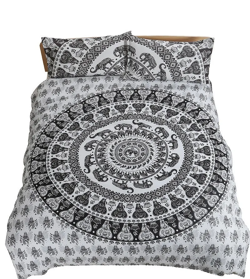

Folk-custom Reactive Printed Duvet Cover Pillowcase Bedding Set Home Textile National Design King Size Bedding Double Bed Set