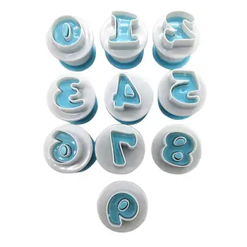 

10 PCS/Set 0-9 Numbers Cookie Mold Fondant Cake Biscuit Print Mold Plastic Cupcake Decoration Die Cut Mould Baking Tool