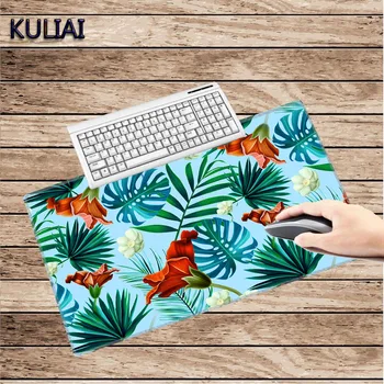 

XGZ Fresh Leaves Red Flower Wallpaper Rubber Mouse Pad 30X60 To 40X90 Cm for Office Computer Home Desk Keyboard Pad Mouse Mat