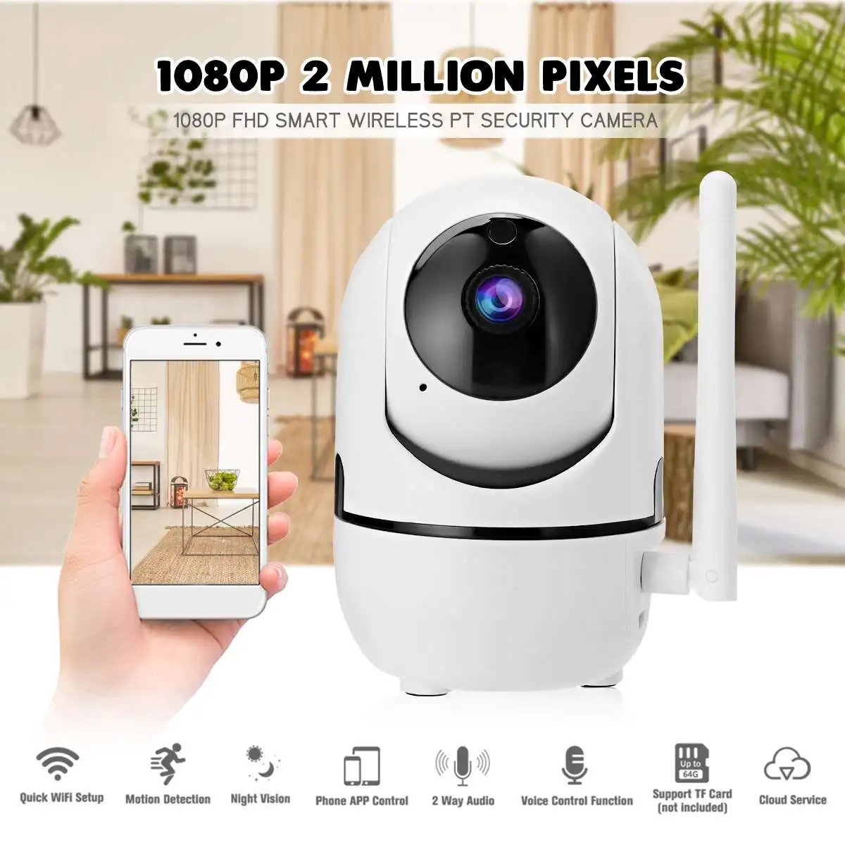 

1080P Smart Wireless IP Camera Audio Wifi Security CCTV Camera Home Alarm 2.0MP Surveillance Camera Indoor Camara alexa for echo
