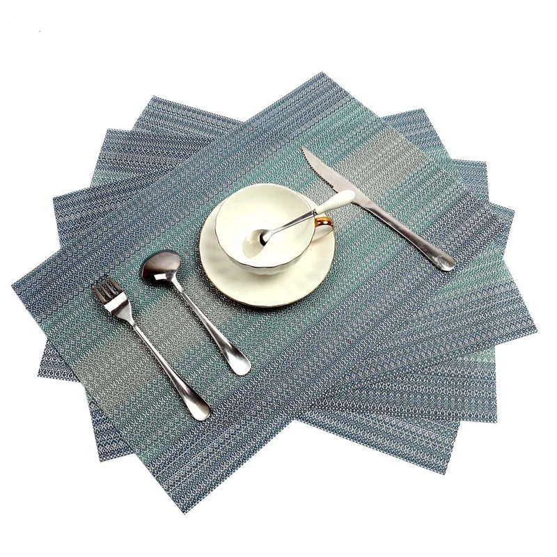 Novo placemats conjunto de 4 crossweave tecido vinil placemat para mesa