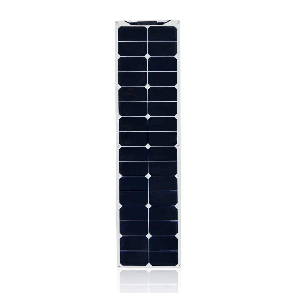 

18V 50W Solar Panel Water Resistant flexible Monocrystalline silicon Solar Cells Module Battery Charger with MC4 Cable Clip