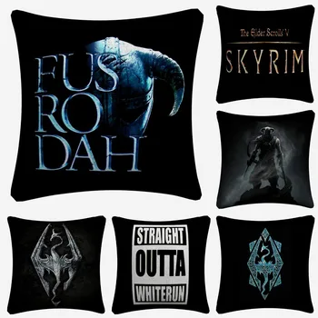 

Skyrim The Elder Scrolls Game Design Decorative Linen Cushion Covers For Sofa 45x45cm Throw Pillow Case Home Decor Almofada