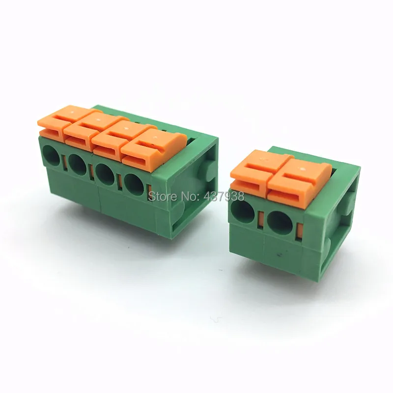 100 шт. KF142R 5 08 мм правый угол PCB пружинный клеммный блок KF142V 5.08 2P 3P 4P 5P 6P 7p 8p 9p 10p