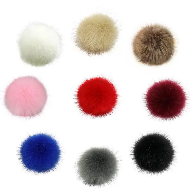 iSHINE 10cm/3.94 Inch Diameter Buckle Hat Gloves Ball Top Winter Hat Fur Cap Accessories Nine-color Invisible Buckle Hot Sale