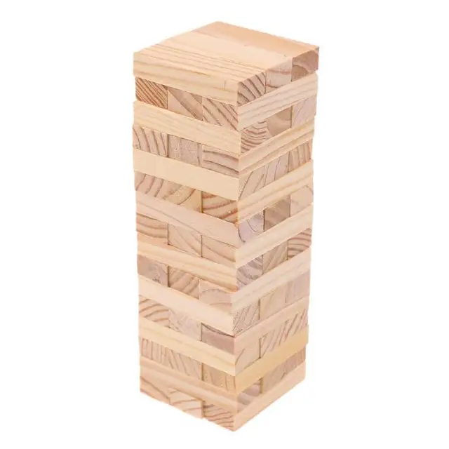 48pcs/set DIY Tower Wood Assembled Building Blocks Toy for Kids Family Game Domino Stacker Extract Building Educational Toy Gift 4