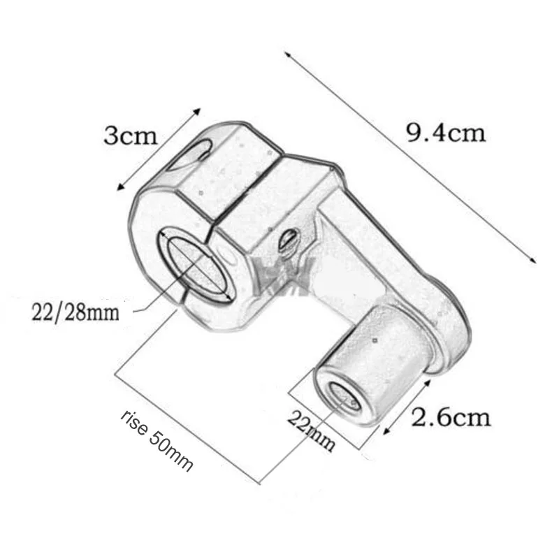 22 мм 7/" диаметр крепления руль Rise 50 мм Руль Riser универсальный для 22 мм 28 мм Бар