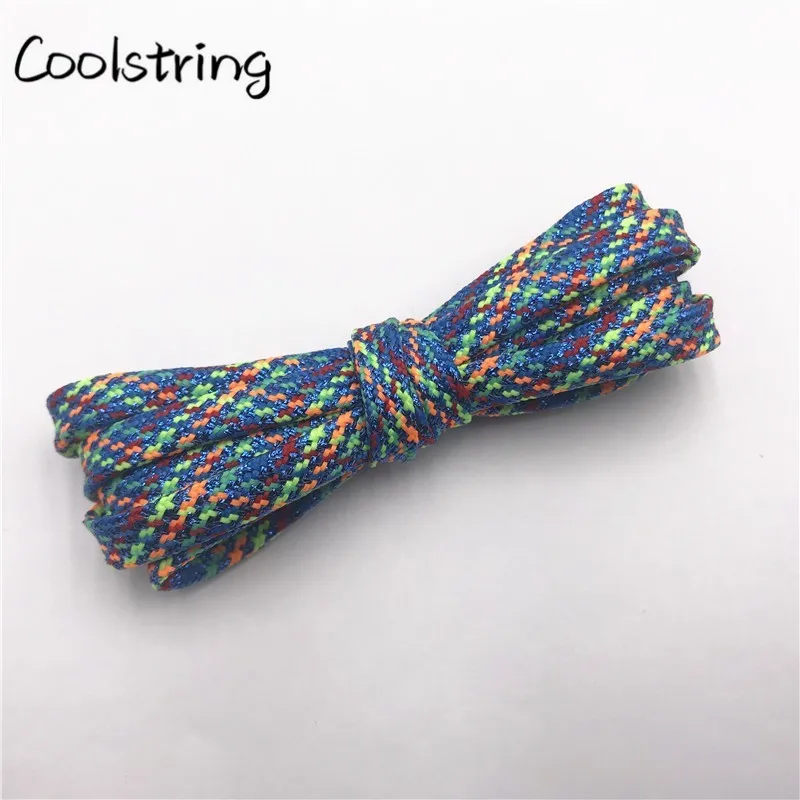 Coolstring 7mm Black Gold Silver Colorful Glitter Metallic Shoestrings Metallic Flashing Shoelaces For Dress Shoelaces Boots