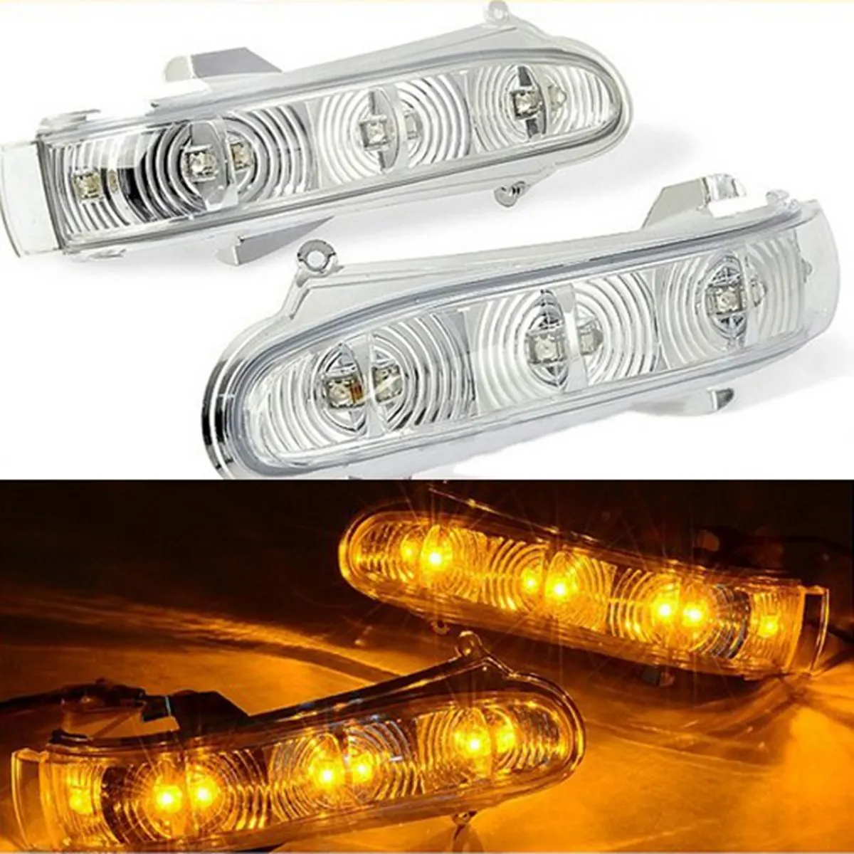 Pair Front LED Amber Car Turn Signal Light Lamp For Mercedes/Benz S