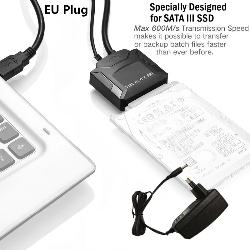 USB 3 0 для SATA 2 5/3 5 ''HDD SSD жесткий диск конвертер кабель адаптер питания