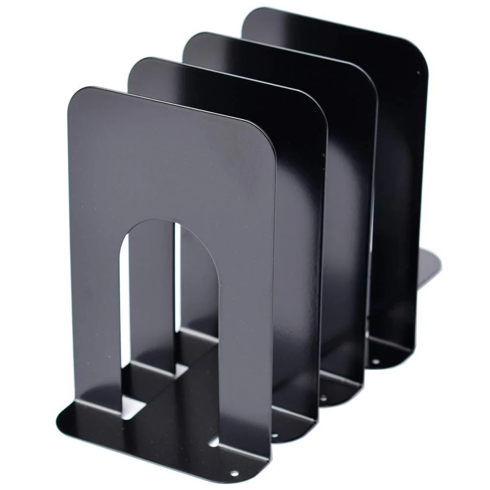 Black Metal Bookends.Sturdy,Non Skid,Heavy Duty.Economic Universal