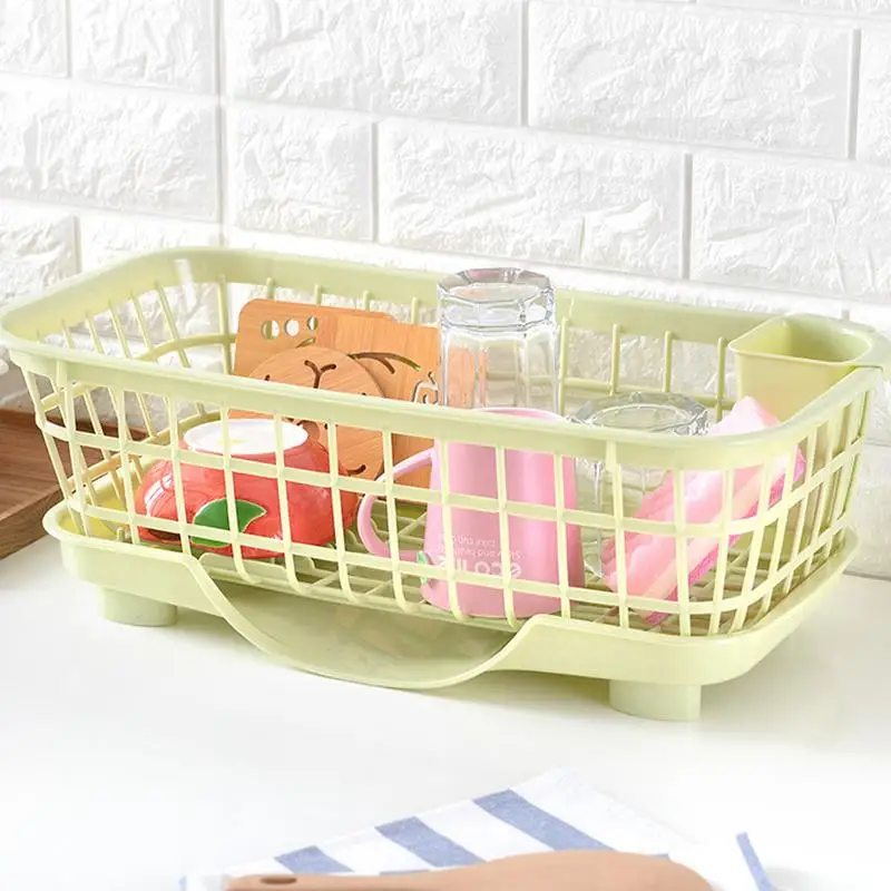 

Collapsible Dish Rack Kitchen Counter Portable Sink Storage Basket Sundries Snacks Organizer Baskets