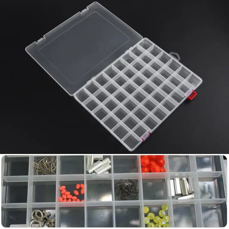 

Plastic Storage Box 48 Compartment Transparent Plastic Box Fishing Tackle Jewelry Earring Beads Storage Container Bin