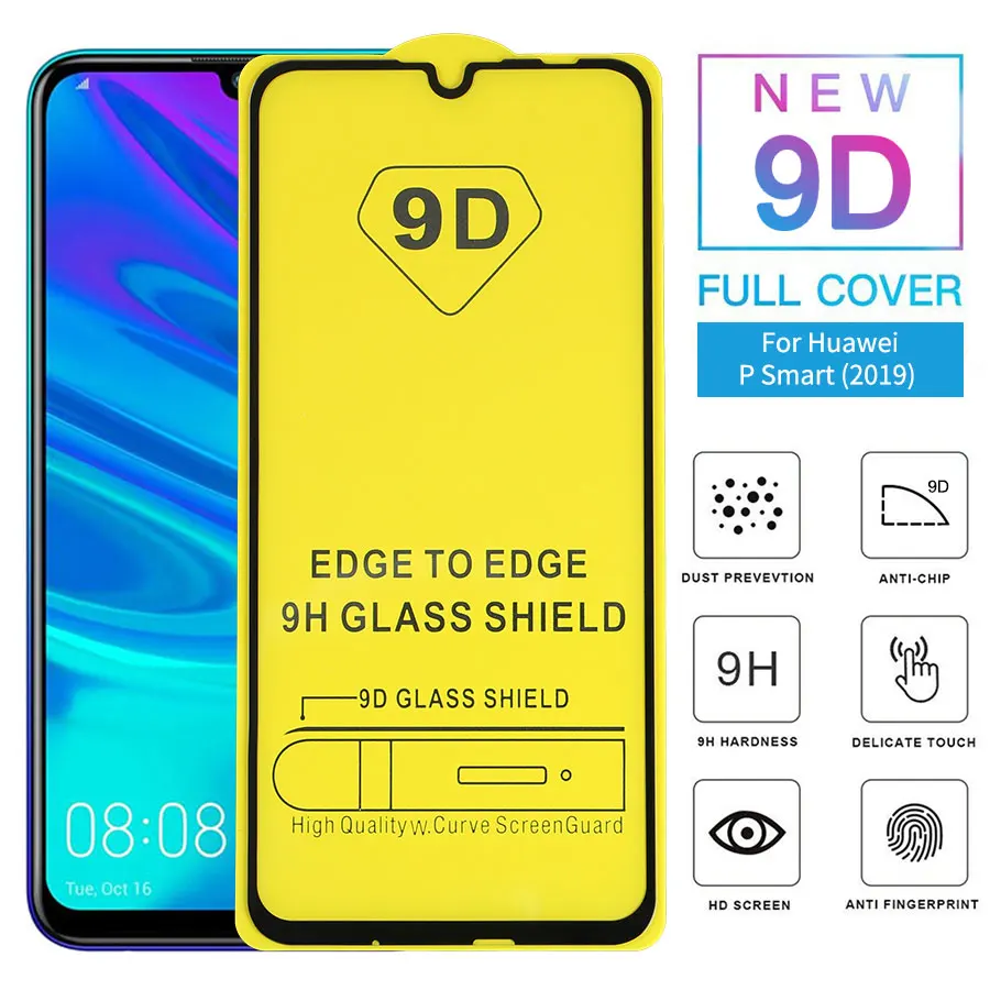 KLOVRRD 9D Full Glue Cover Tempered Glass For Huawei P Smart (2019) Screen Protector Protective Film | Мобильные телефоны и