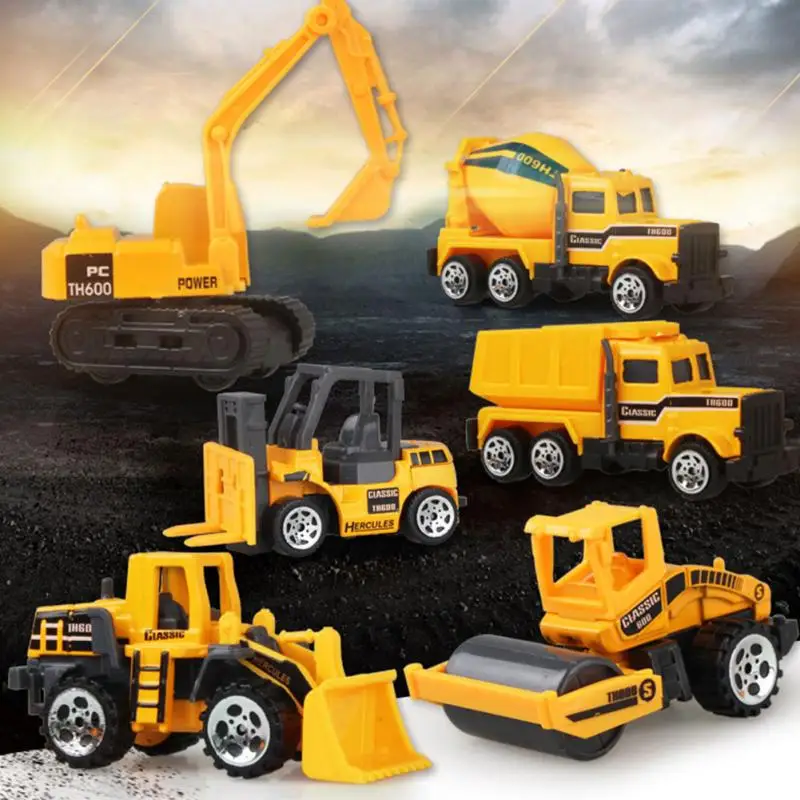 

1:64 Medium Size Imitation Inertia Multi-type Engineering Vehicles Kids Excavator Model Car Toys for boy