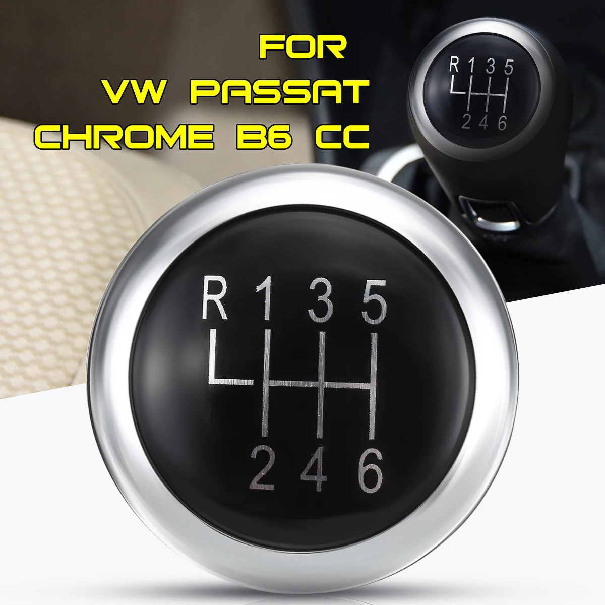 1 шт. 6 скоростей автомобиля ручка передач Крышка Хромовая табличка эмблема Накладка для VW Passat B6 B7 CC