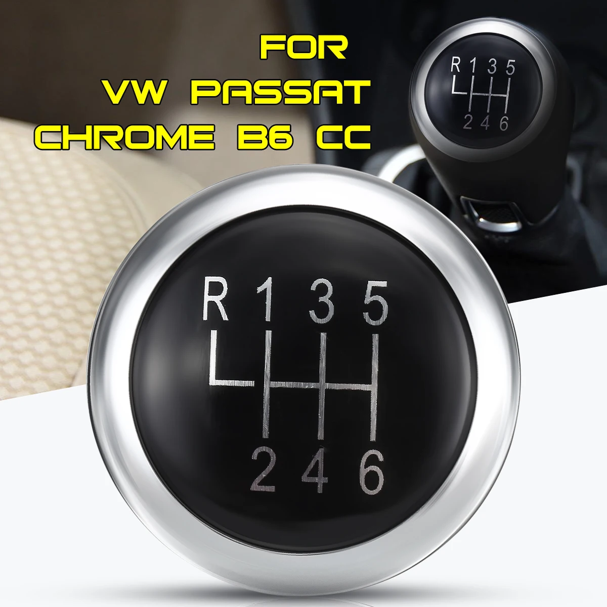 1 шт. 6 скоростей Хромовая табличка Эмблема для VW Passat B6 B7 CC|6 speed|car gear knobgear knob |